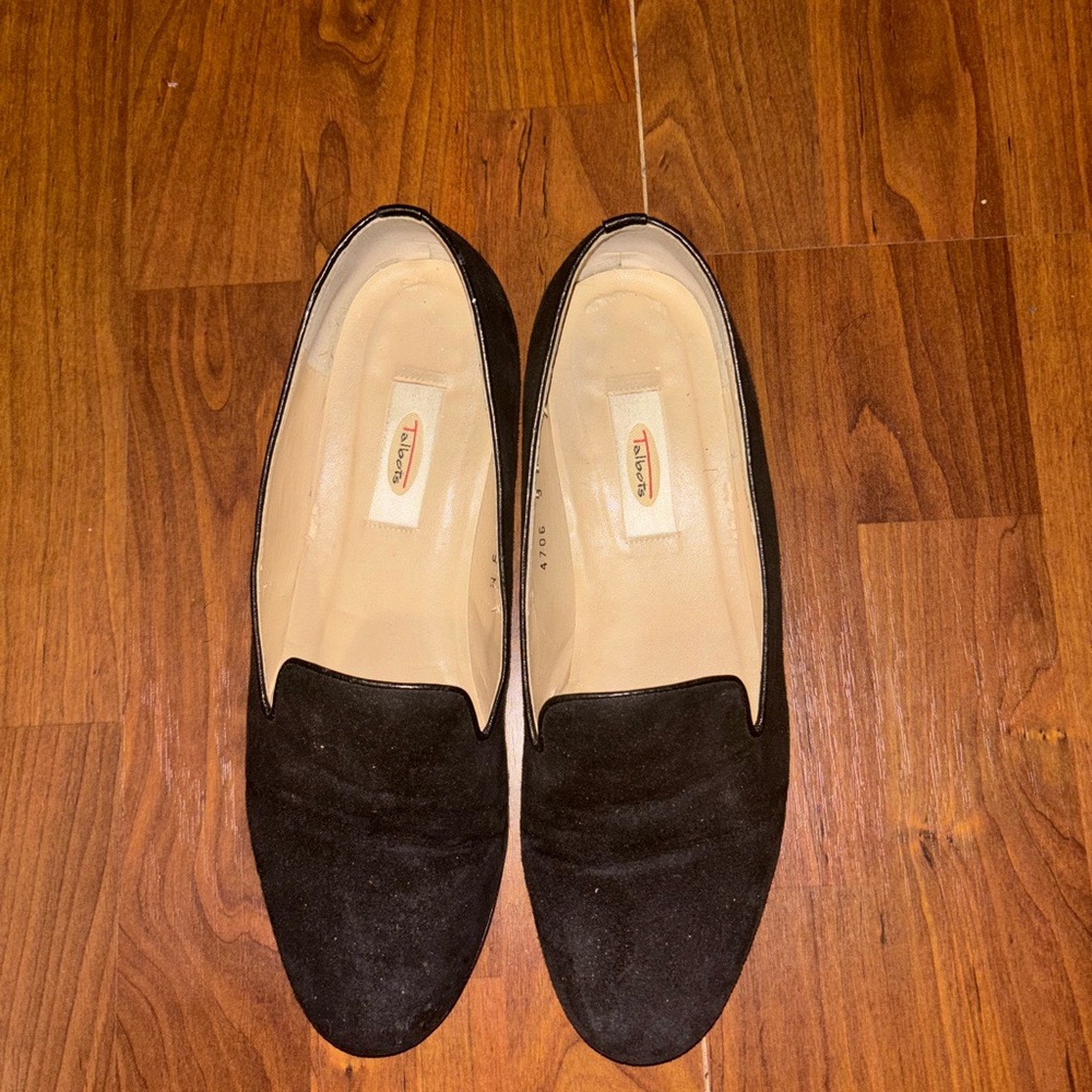 Vintage Talbots Black Suede Loafers